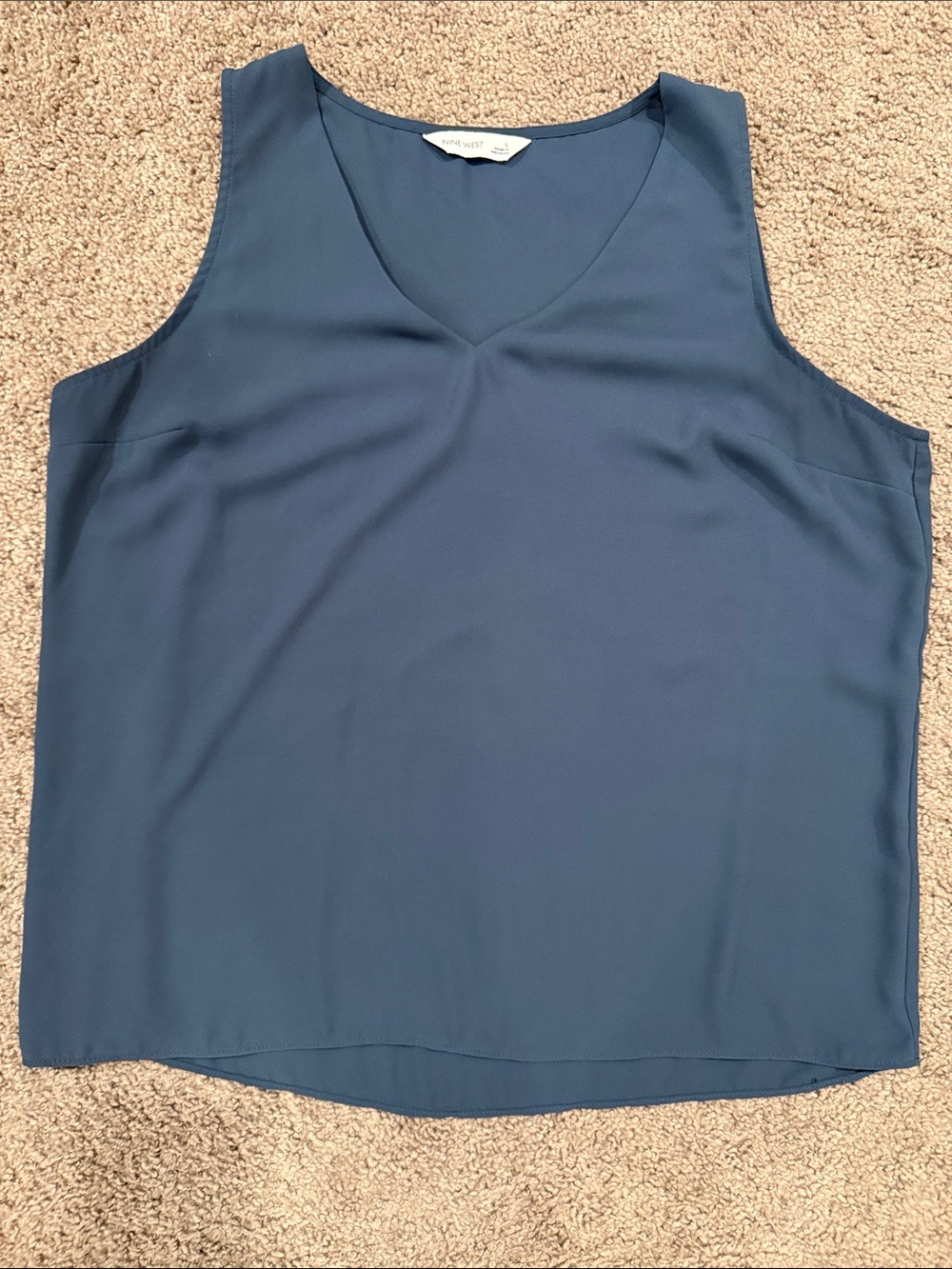 Nine West Navy V-Neck Sleeveless Camisole